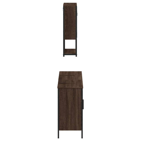 3 Piece Bathroom Furniture Set Engineered Wood