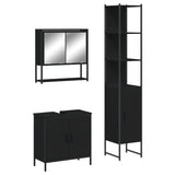 3 Piece Bathroom Furniture Set Engineered Wood
