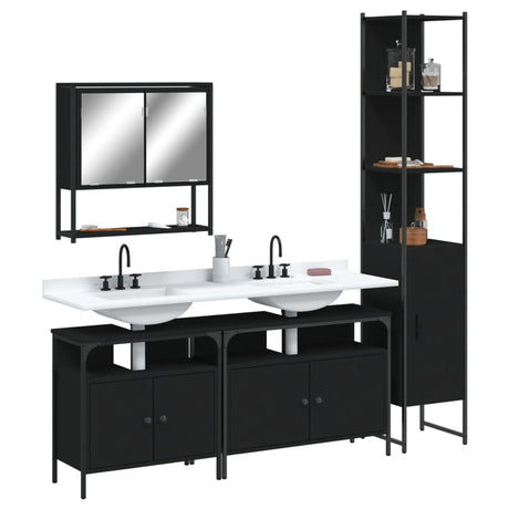 4 Piece Bathroom Furniture Set Engineered Wood