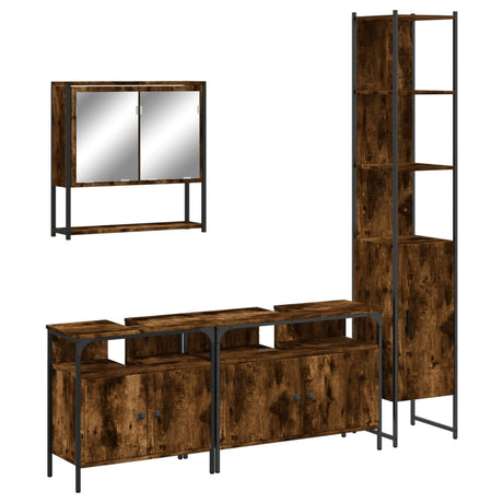 4 Piece Bathroom Furniture Set Engineered Wood