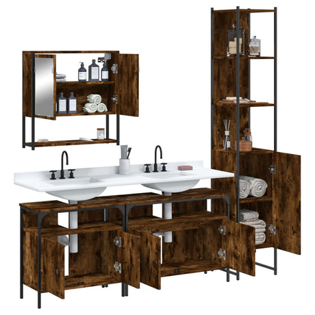 4 Piece Bathroom Furniture Set Engineered Wood
