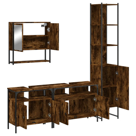 4 Piece Bathroom Furniture Set Engineered Wood
