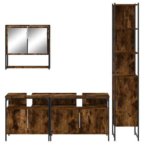 4 Piece Bathroom Furniture Set Engineered Wood
