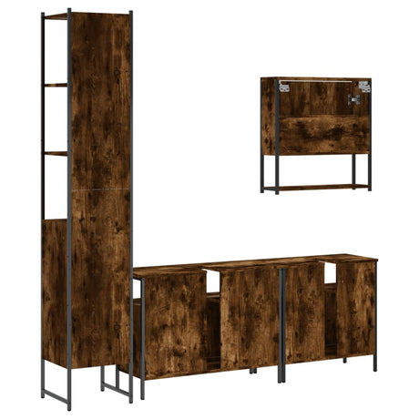 4 Piece Bathroom Furniture Set Engineered Wood