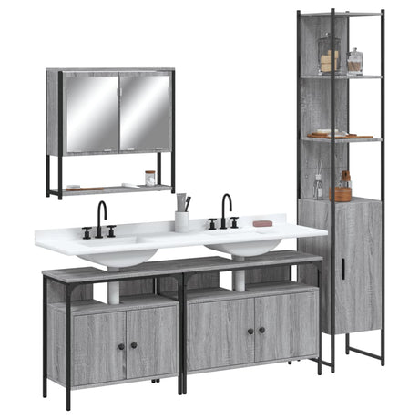 4 Piece Bathroom Furniture Set Engineered Wood