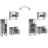 3 Piece Bathroom Furniture Set Engineered Wood