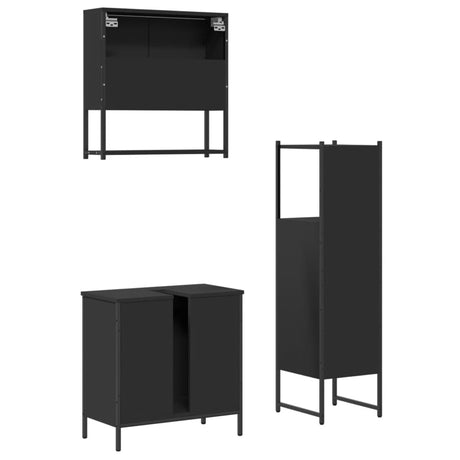 3 Piece Bathroom Furniture Set Engineered Wood
