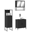 3 Piece Bathroom Furniture Set Engineered Wood