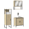3 Piece Bathroom Furniture Set Engineered Wood