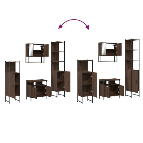 4 Piece Bathroom Furniture Set Engineered Wood