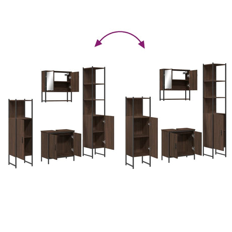 4 Piece Bathroom Furniture Set Engineered Wood