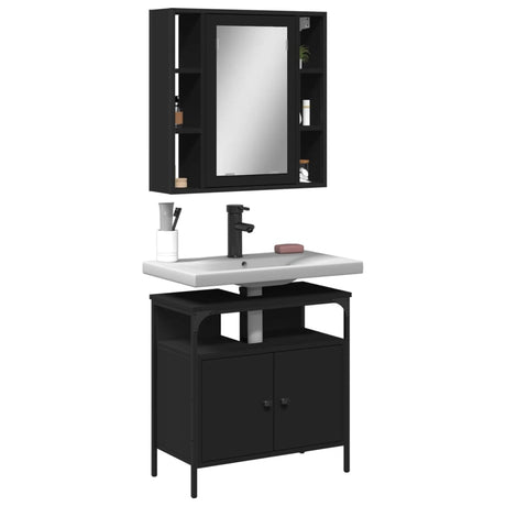 2 Piece Bathroom Furniture Set Engineered Wood