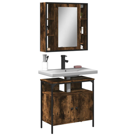 2 Piece Bathroom Furniture Set Engineered Wood