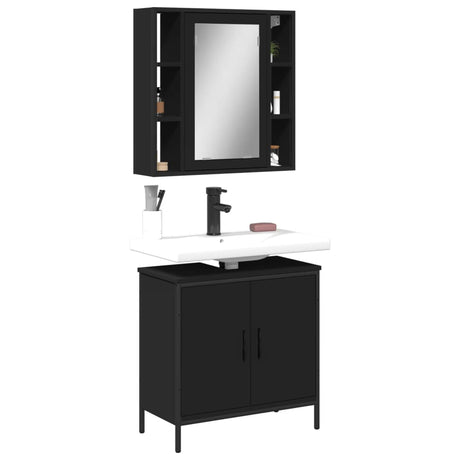 2 Piece Bathroom Furniture Set Engineered Wood