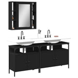 3 Piece Bathroom Cabinet Set Engineered Wood