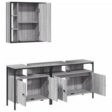 3 Piece Bathroom Cabinet Set Engineered Wood