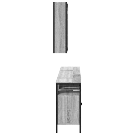 3 Piece Bathroom Cabinet Set Engineered Wood