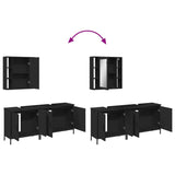 3 Piece Bathroom Cabinet Set Engineered Wood