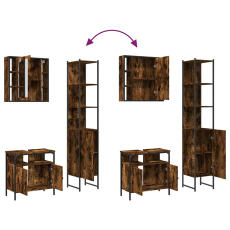 3 Piece Bathroom Cabinet Set Engineered Wood