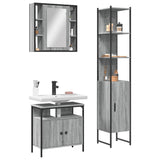 3 Piece Bathroom Cabinet Set Engineered Wood