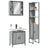 3 Piece Bathroom Cabinet Set Engineered Wood