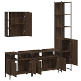 4 Piece Bathroom Cabinet Set Engineered Wood