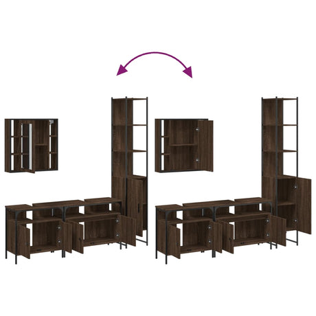 4 Piece Bathroom Cabinet Set Engineered Wood