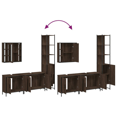 4 Piece Bathroom Cabinet Set Engineered Wood