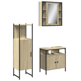 3 Piece Bathroom Cabinet Set Engineered Wood
