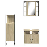 3 Piece Bathroom Cabinet Set Engineered Wood