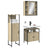 3 Piece Bathroom Cabinet Set Engineered Wood