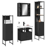 4 Piece Bathroom Cabinet Set Engineered Wood