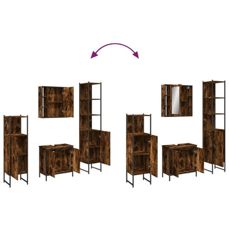 4 Piece Bathroom Cabinet Set Engineered Wood