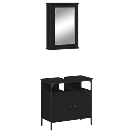 2 Piece Bathroom Furniture Set Engineered Wood