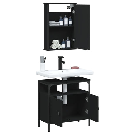 2 Piece Bathroom Furniture Set Engineered Wood