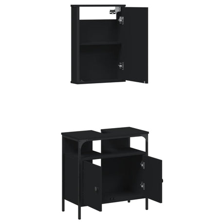 2 Piece Bathroom Furniture Set Engineered Wood