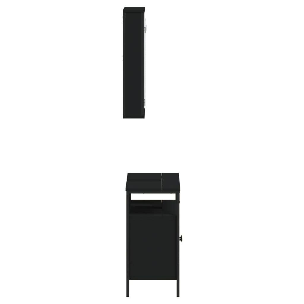 2 Piece Bathroom Furniture Set Engineered Wood
