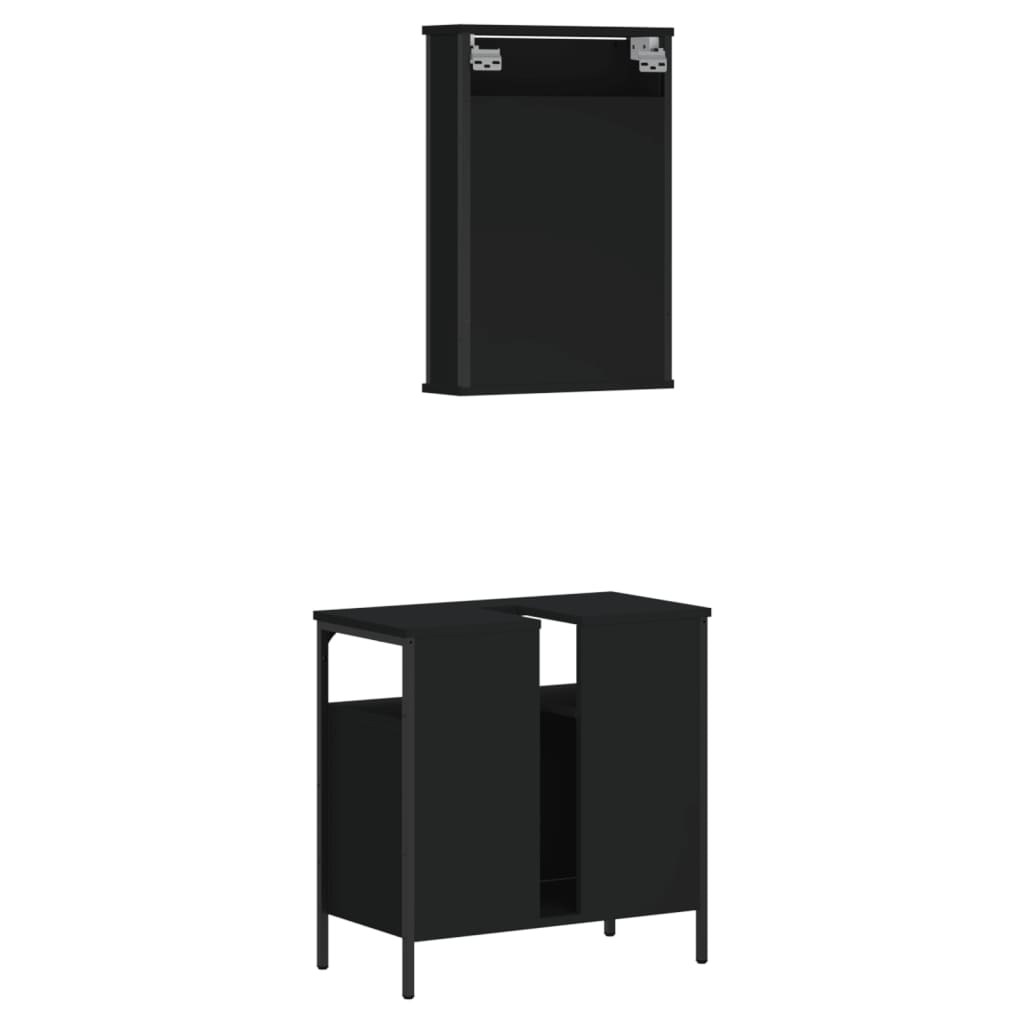 2 Piece Bathroom Furniture Set Engineered Wood