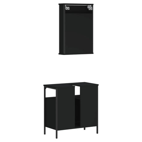 2 Piece Bathroom Furniture Set Engineered Wood