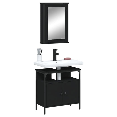 2 Piece Bathroom Furniture Set Engineered Wood