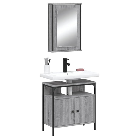 2 Piece Bathroom Furniture Set Engineered Wood