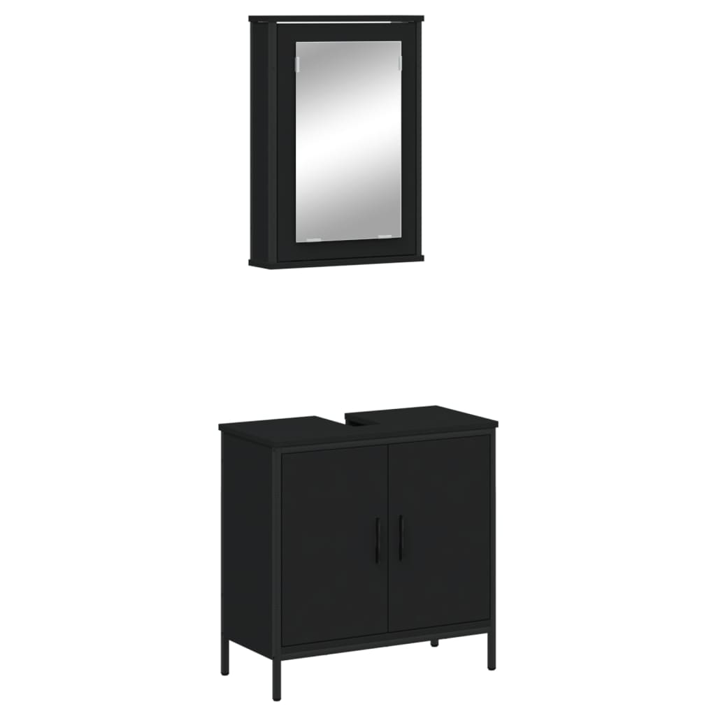 2 Piece Bathroom Furniture Set Engineered Wood