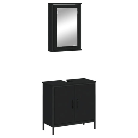 2 Piece Bathroom Furniture Set Engineered Wood