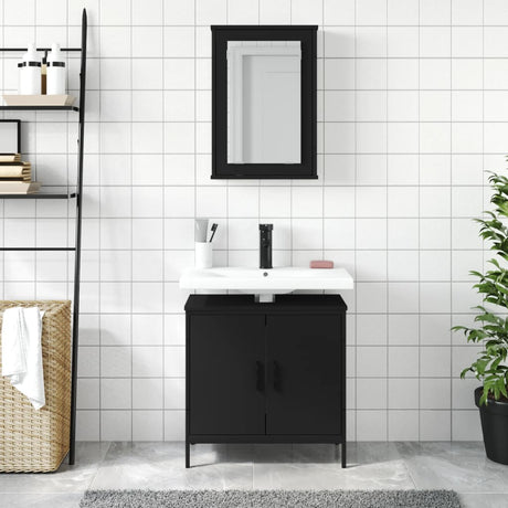 2 Piece Bathroom Furniture Set Engineered Wood