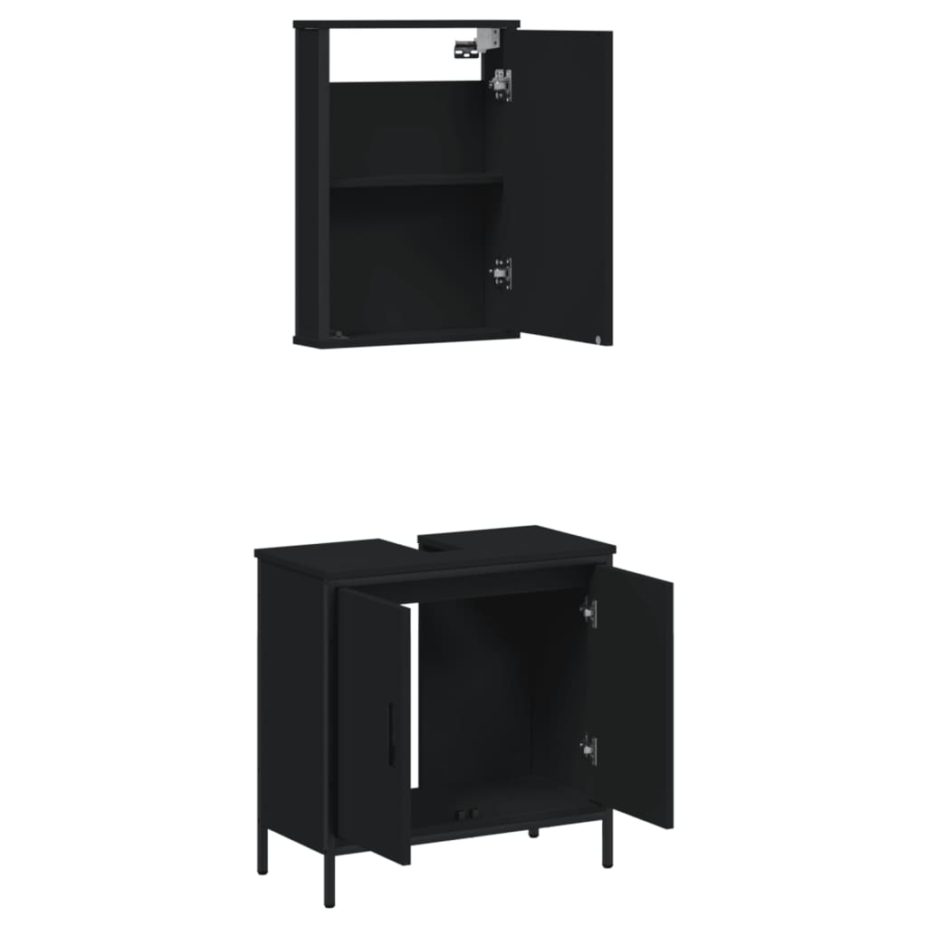 2 Piece Bathroom Furniture Set Engineered Wood