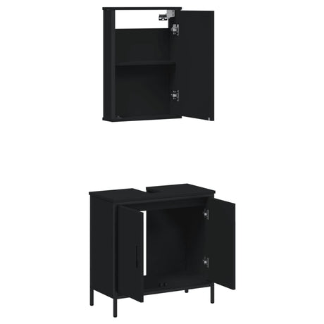 2 Piece Bathroom Furniture Set Engineered Wood