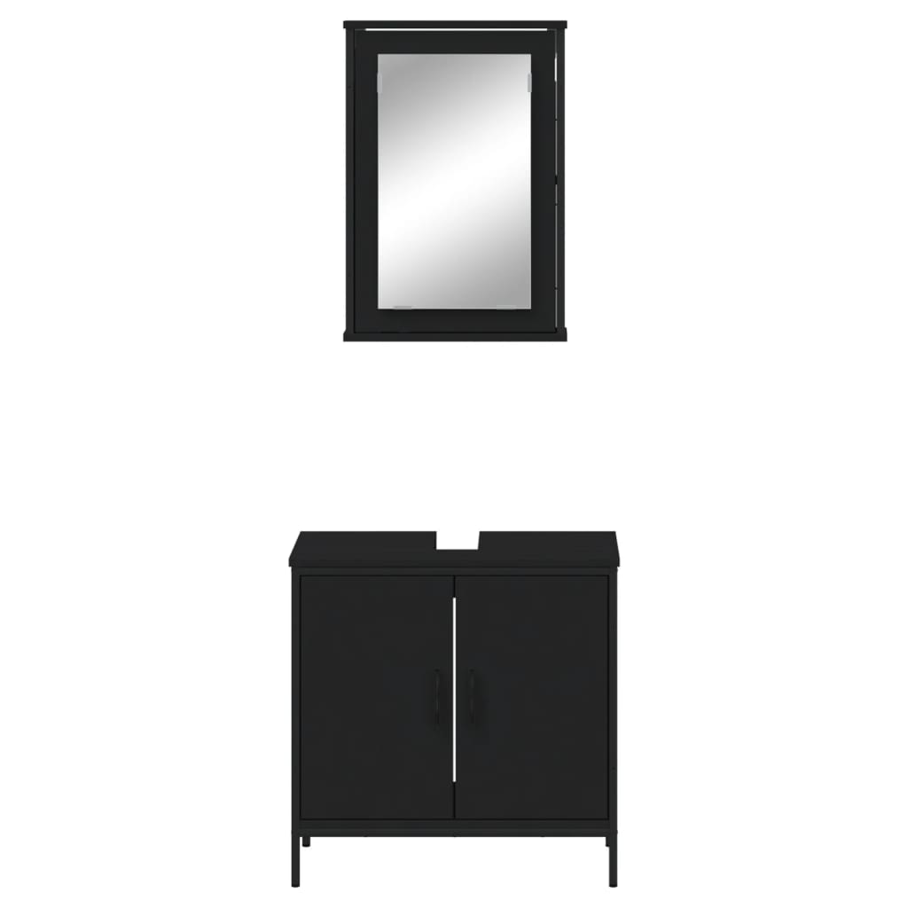 2 Piece Bathroom Furniture Set Engineered Wood
