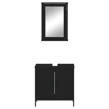 2 Piece Bathroom Furniture Set Engineered Wood