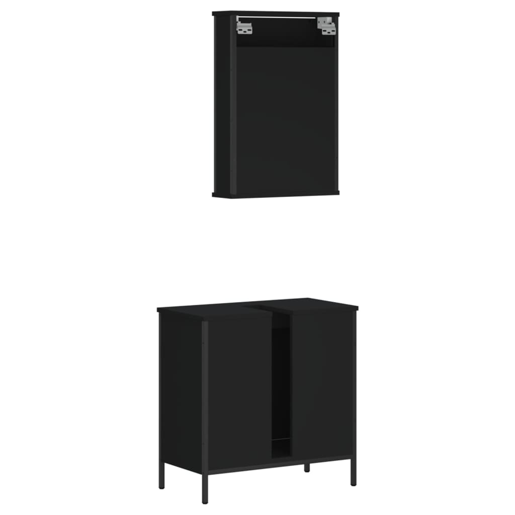 2 Piece Bathroom Furniture Set Engineered Wood