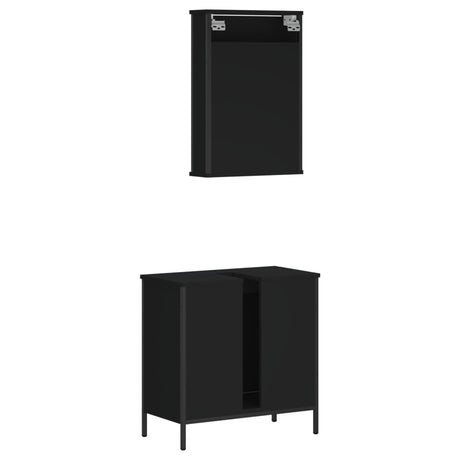 2 Piece Bathroom Furniture Set Engineered Wood
